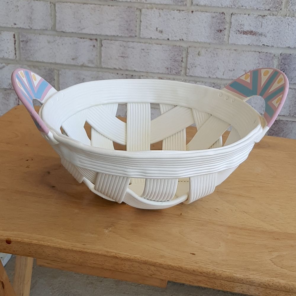 Artisan ceramic ribboned bowl 